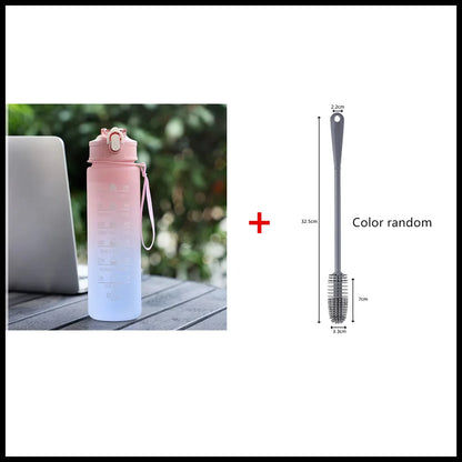 900ML Sports Water Bottle with Time Marker Leak-Proof Cup Motivational Portable Water Bottle for Outdoor Sport Fitness BPA Free