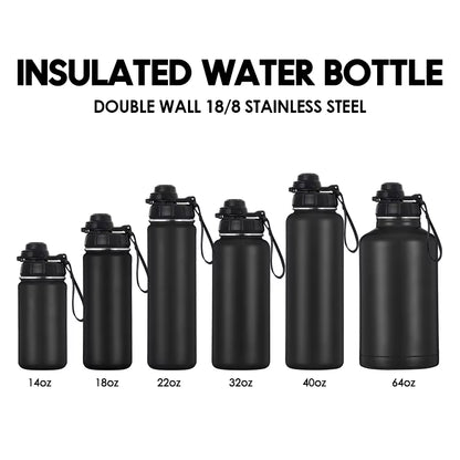 32Oz 40Oz Custom Logo Wide Mouth Vacuum Flasks Food Grade 18/8 Stainless Steel Water Bottle 1 Liter with Two Lid for Gym