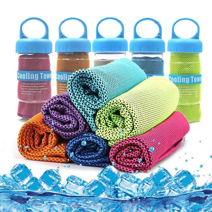 Ultra-Fine Fiber Outdoor Sports Fitness Towel, Quick-Dry Cooling Knitted Fabric, Hand Washable, Custom and Wholesale Supported
