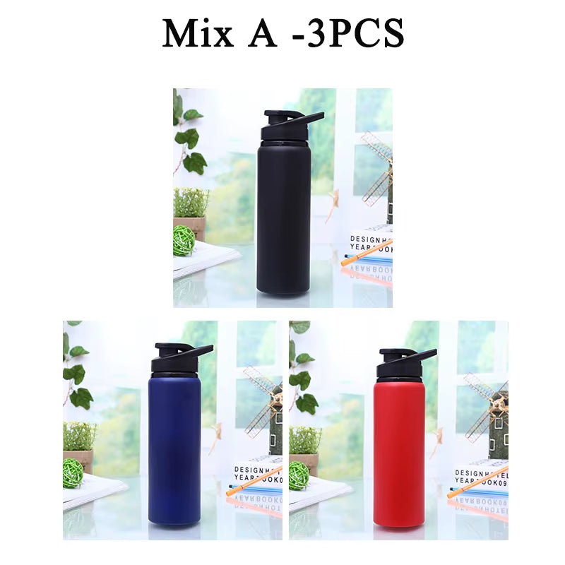 1/2/3PCS Portable Stainless Steel Water Bottle Leisure Cycling Drinking Water Bottle Outdoor Sports Travel Water Glass