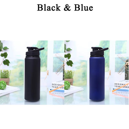 1/2/3PCS Portable Stainless Steel Water Bottle Leisure Cycling Drinking Water Bottle Outdoor Sports Travel Water Glass