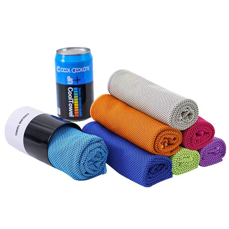 Ultra-Fine Fiber Outdoor Sports Fitness Towel, Quick-Dry Cooling Knitted Fabric, Hand Washable, Custom and Wholesale Supported