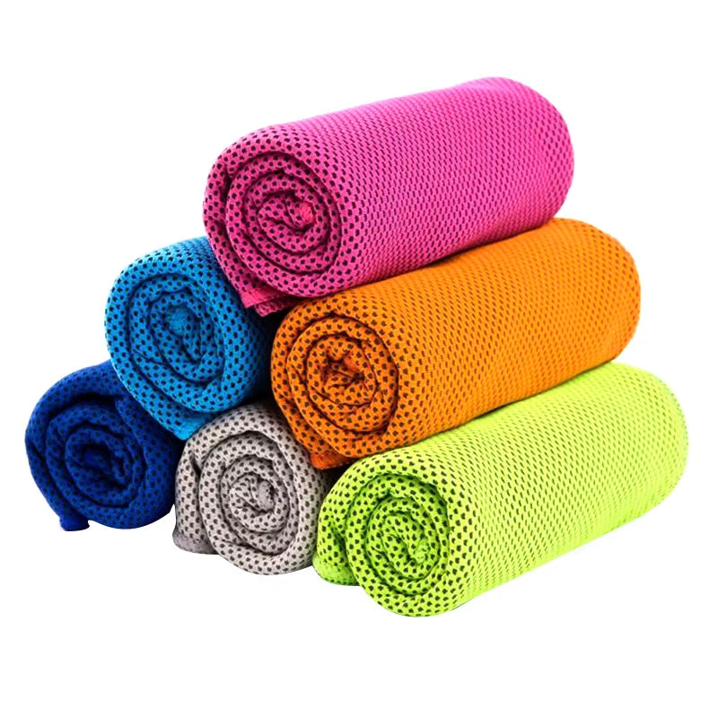 Ultra-Fine Fiber Outdoor Sports Fitness Towel, Quick-Dry Cooling Knitted Fabric, Hand Washable, Custom and Wholesale Supported