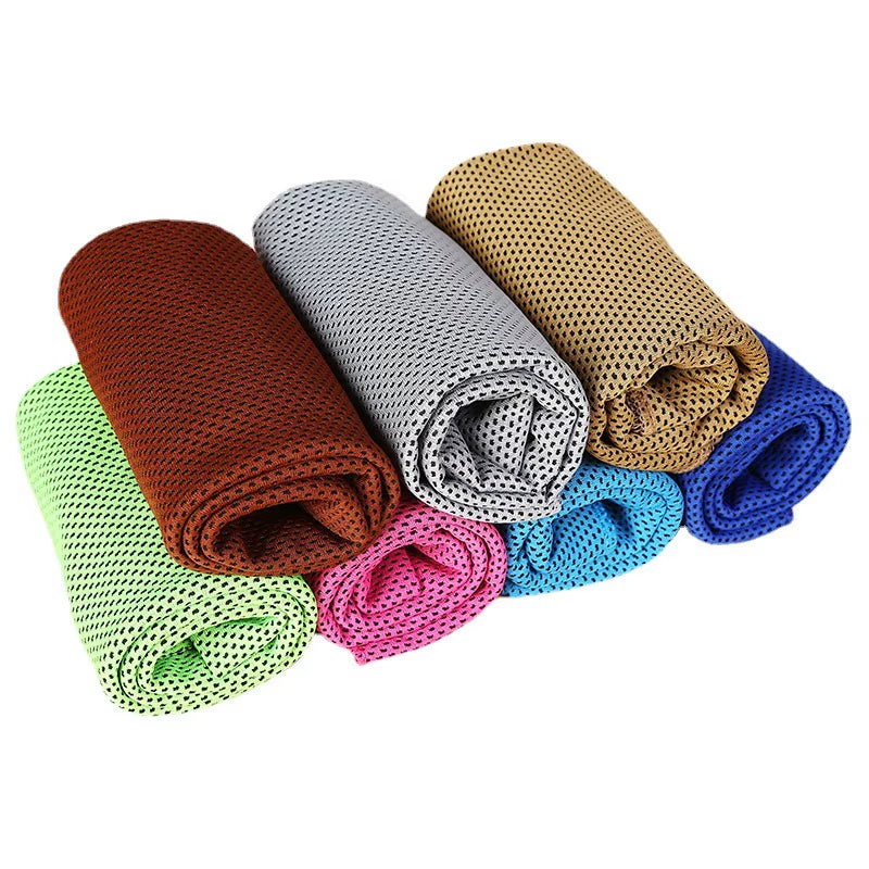 Ultra-Fine Fiber Outdoor Sports Fitness Towel, Quick-Dry Cooling Knitted Fabric, Hand Washable, Custom and Wholesale Supported