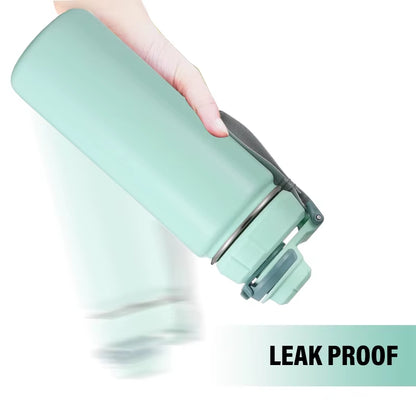 32Oz 40Oz Custom Logo Wide Mouth Vacuum Flasks Food Grade 18/8 Stainless Steel Water Bottle 1 Liter with Two Lid for Gym