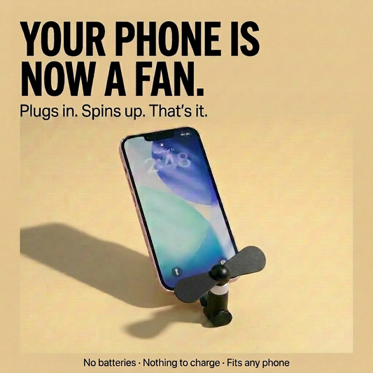 Mini Phone Fan — Plugs Into Your Phone